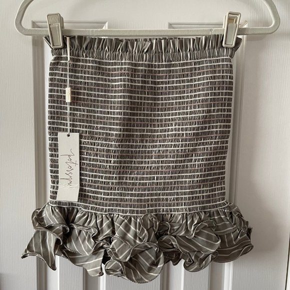 New Petersyn Revolve Barrett Sonma Smocked Tiered Ruffled Skirt Tube Top Small - Picture 6 of 9